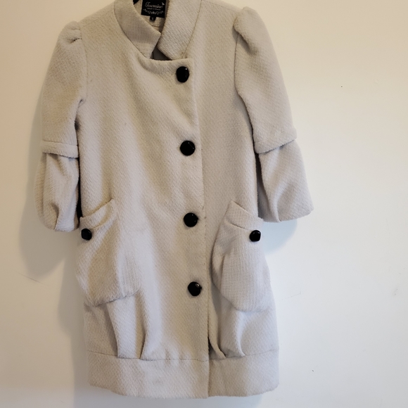 Button-Front 3/4-Sleeve Soft Coat - Picture 3 of 6